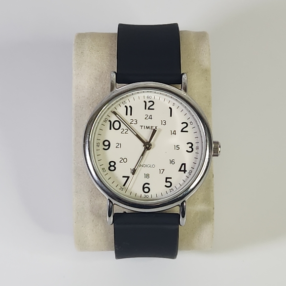 Timex Men's Black and Silver Watch - Picture 5 of 16